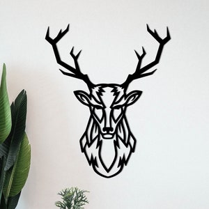 Deer Wall Art, Metal Wall Decor, Metal Wall Art,Housewarming Gift, Living Room Wall Art, Office Wall Hanging, Animal decor, Buck Wall Art
