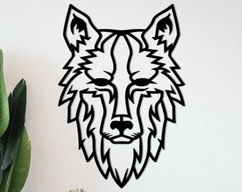 Wolf Metal Wall Art, Metal Wall Decor, Metal Wall Art, Wildlife Decor, Housewarming Gift, Wolf Home Decor , Wildlife Wall Art, Nursery Decor