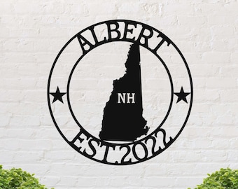 Natervark Sign New Hampshire Village Greens Metal Sign – Vintage Stamp Style Wall Art ...