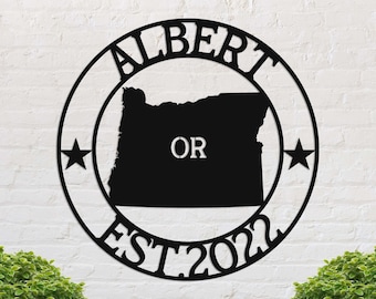 Oregon Custom Metal Sign, Or State Sign, Oregon Welcome Sign, Metal Name Sign, Oregon Decor, Personalized Name Sign, Metal Oregon Sign