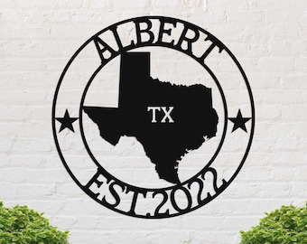 Texas Custom Metal Sign, Tx State Sign, Texas Welcome Sign, Metal Name Sign, Texas Decor, Personalized Name Sign, Texas Sign, Howdy Sign