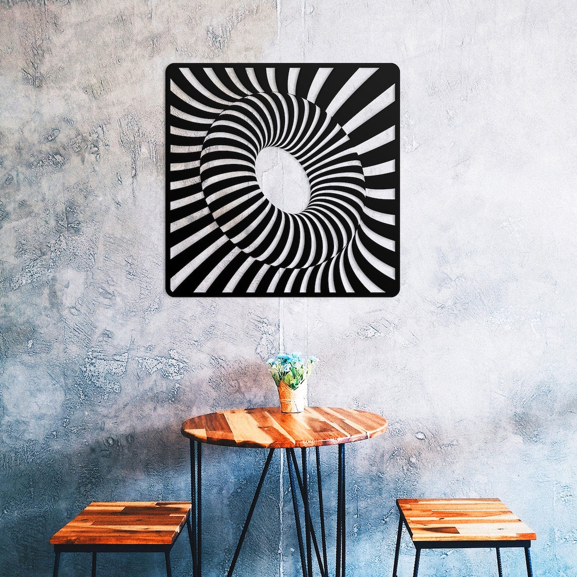 Optical Illusion Wall Decor Metal Wall Decor Metal Wall Art Etsy