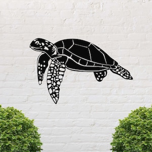 Sea Turtle Wall Art, Nautical Metal Wall Art, Big Metal Wall Decor, Beach House Wall Art, Underwater Decor, Sea Turtle Gift, Gifts For Her