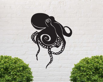 Metal Octopus Bathroom Decor, Tentacle Metal Wall Art, Nautical Decor, Coastal Wall Art, Beach House Gift, Beach House Decor, Kraken Decor