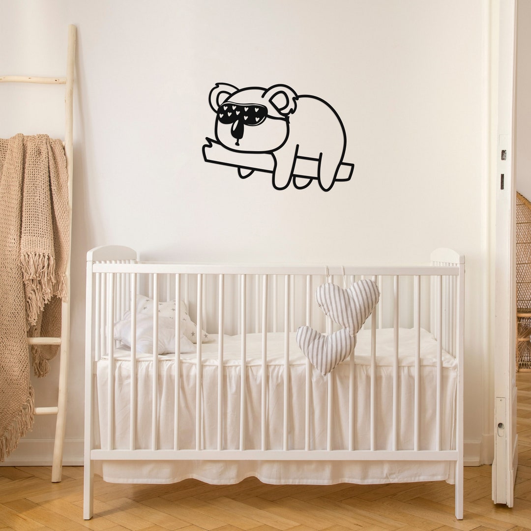 Koala Metal Wall Art, Cute Bedroom Wall Decor, Funny Bedroom Wall Art ...
