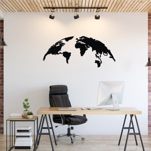 Dekoracja ścienna z metalu Globe, metalowa mapa świata, ekstra duża metalowa dekoracja ścienna, nowoczesna dekoracja ścienna do biura domowego, wystrój apartamentu typu studio