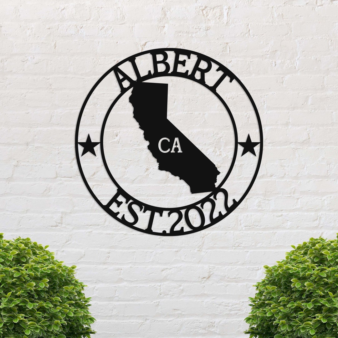 California Custom Metal Sign, Ca State Sign, California Welcome Sign ...