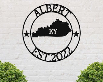 Kentucky Benutzerdefinierte Metallschild, Ky Zustandsschild, Kentucky Willkommensschild, Metallnamensschild, Kentucky-Dekor, personalisiertes Namensschild, Kentucky-Zeichen
