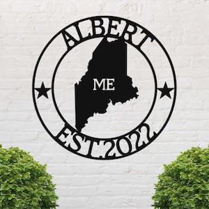 Maine Custom Metallschild, Maine-Willkommensschild, Maine-Willkommensschild, Metall-Namensschild, Maine-Dekor, personalisiertes Namensschild, Maine-Zeichen-Plakette