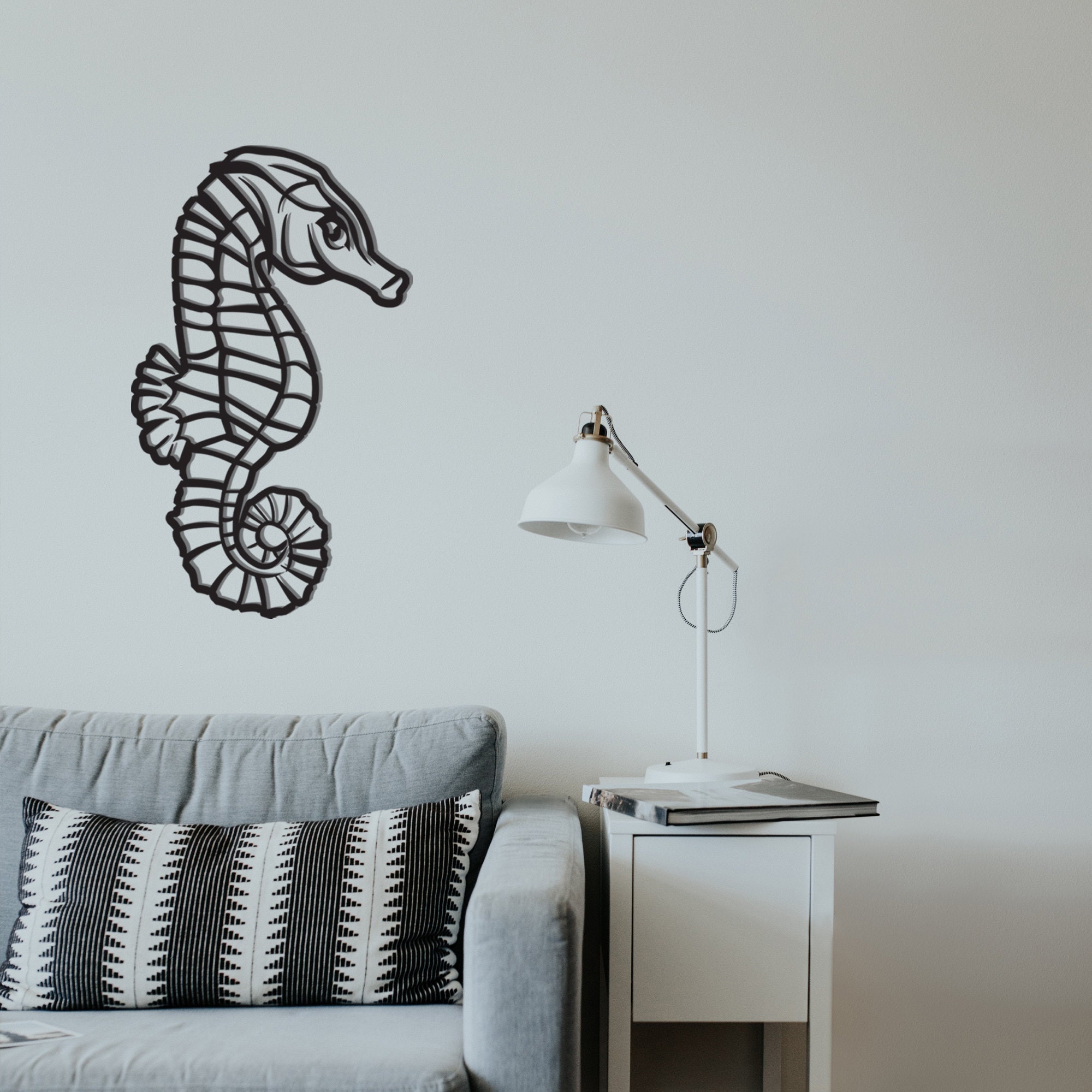 Metal Seahorse Wall Decor Metal Wall Art Nautical Decor Etsy