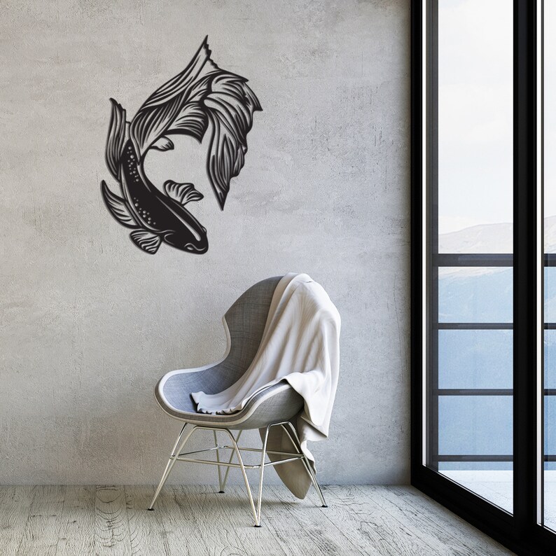 Fish Wall Decor Metal Wall Art Goldfish Wall Decor Nautical Etsy