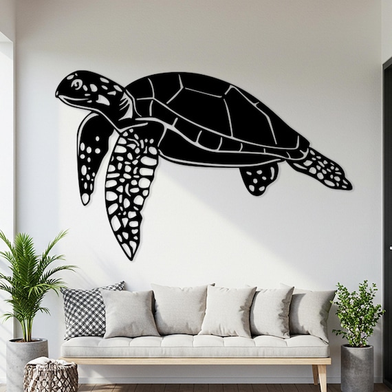 Sea Turtle Wall Decor, Metal Wall Art, Nautical Decor, Navy Decor, Marine Wall Art, Lake House Decor, Minimalist Design, Sea Life Wall Decor
