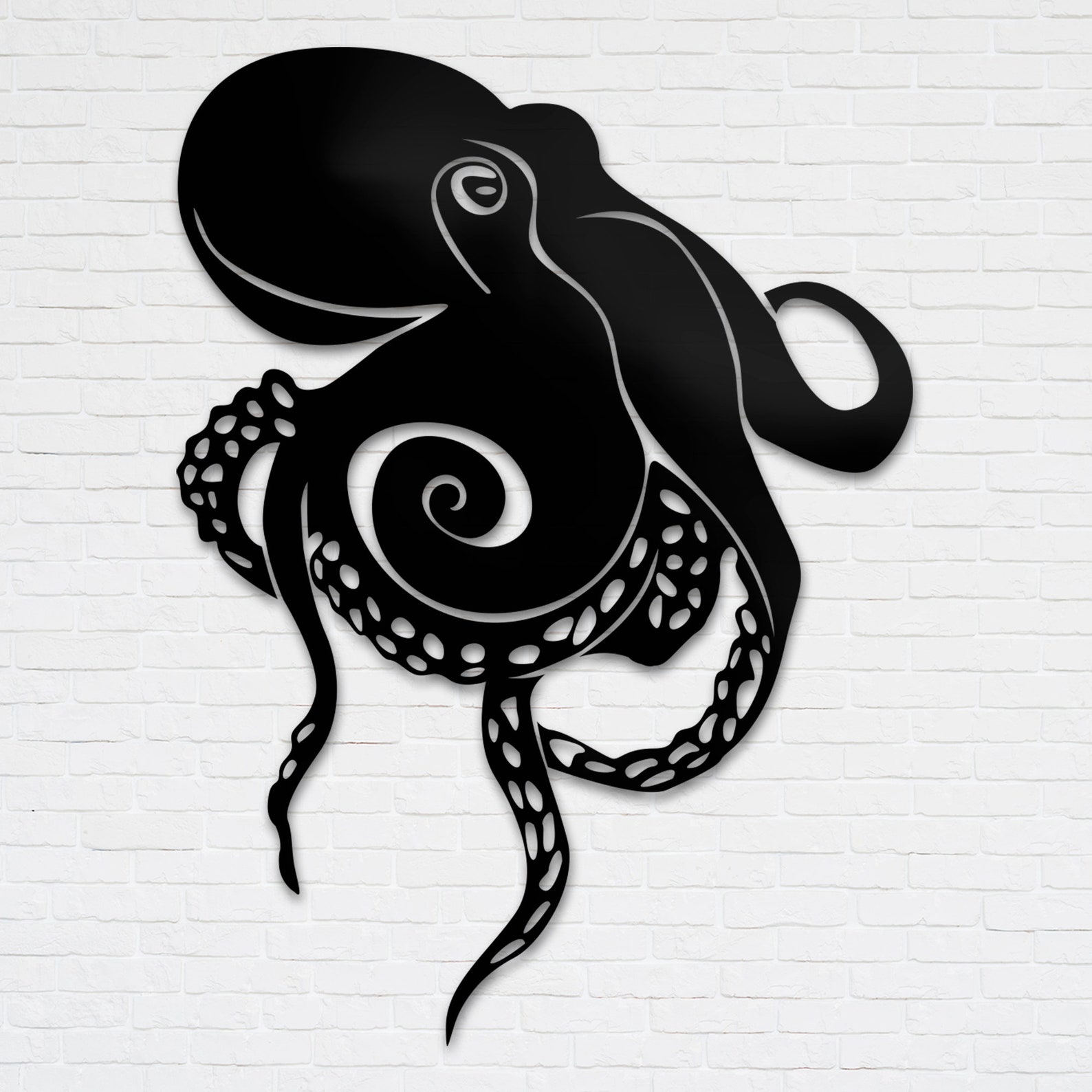 Octopus Metal Wall Decor Metal Wall Art Nautical Decornavy Etsy