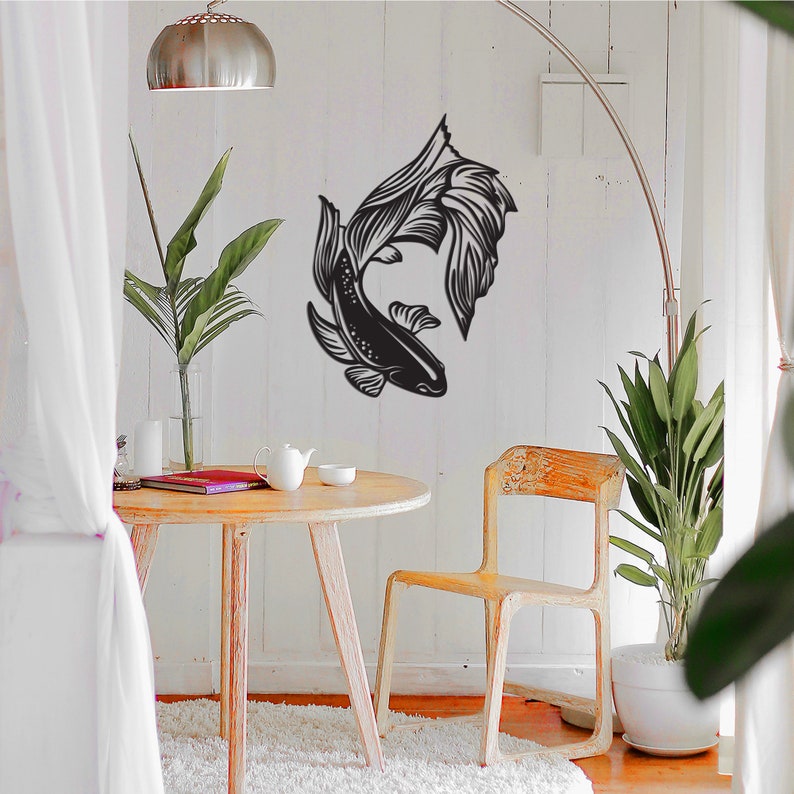 Fish Wall Decor Metal Wall Art Goldfish Wall Decor Nautical Etsy