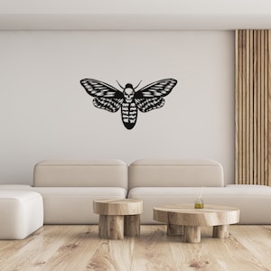 Death Head Moth Metal Wall Art, Victorian Gothic Living Room Decoration, Decorative Death Head Moth, Acherontia Atropos Metal Wall Decor