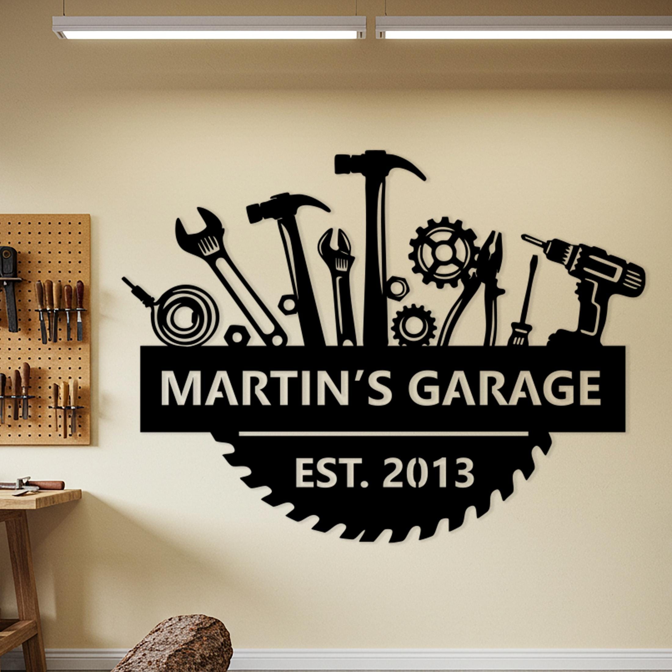 Tool Theme Sign Custom Garage Tools Sign, Personalized Workshop Tools Wall Art ...