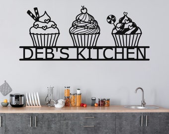 Custom Metal Kitchen Wall Decor, Personalized Patisserie Cake Sign, Personalized Bakery Signs, Farmhouse Kitchen Decor, Funny Cupcake Signs