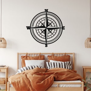 Compass Metal Wall Art, Compass Metal Wall Decor, Beach House Decor, Compass Gift For Sailor, Gift For Boat Owner, Large Decorative Compass image 10