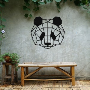Decoração de parede de metal panda, decoração de parede boho, grande arte de parede de metal, decoração de parede de berçário, decoração de parede infantil, decoração de bebê menino, arte de parede de bebê