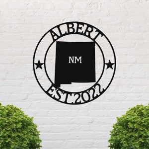 New Mexico Custom Metal Sign, Nm State Sign, New Mexico Welcome Sign, Metal Name Sign, New Mexico Decor, Personalized Name Sign, Wall Art