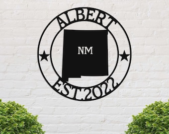 New Mexico Custom Metal Sign, Nm State Sign, New Mexico Welcome Sign, Metal Name Sign, New Mexico Decor, Personalized Name Sign, Wall Art