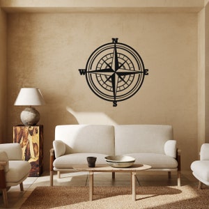 Compass Metal Wall Art, Compass Metal Wall Decor, Beach House Decor, Compass Gift For Sailor, Gift For Boat Owner, Large Decorative Compass image 9