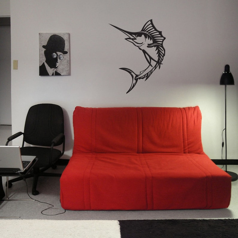 Swordfish Metal Wall Decor Metal Wall Art Minimalist Design Etsy