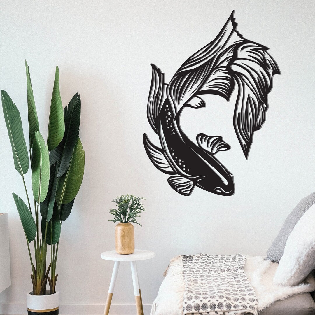 Fish Wall Decor Metal Wall Art Goldfish Wall Decor Nautical Etsy