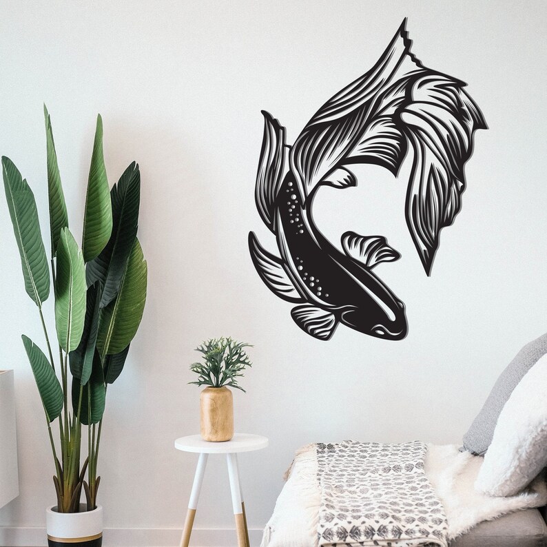 Fish Wall Decor Metal Wall Art Goldfish Wall Decor Nautical Etsy