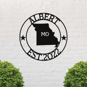 Missouri Custom Metal Sign, Mo State Sign, Missouri Welcome Sign, Metal Name Sign, Missouri Decor, Personalized Name Sign, Missouri Sign