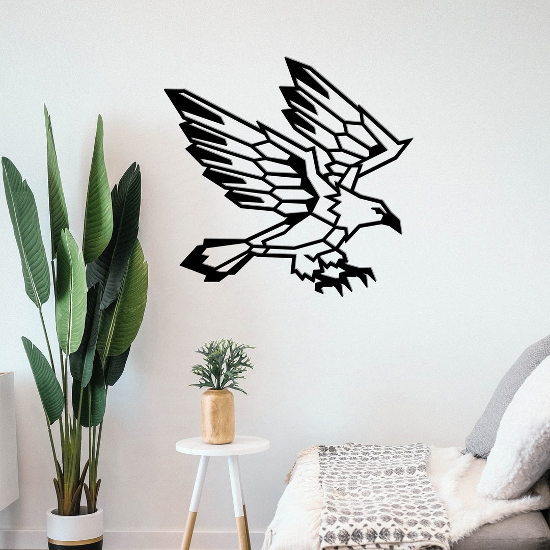 Geometric Eagle Wall Art Metal Wall Decormetal Wall Art Etsy