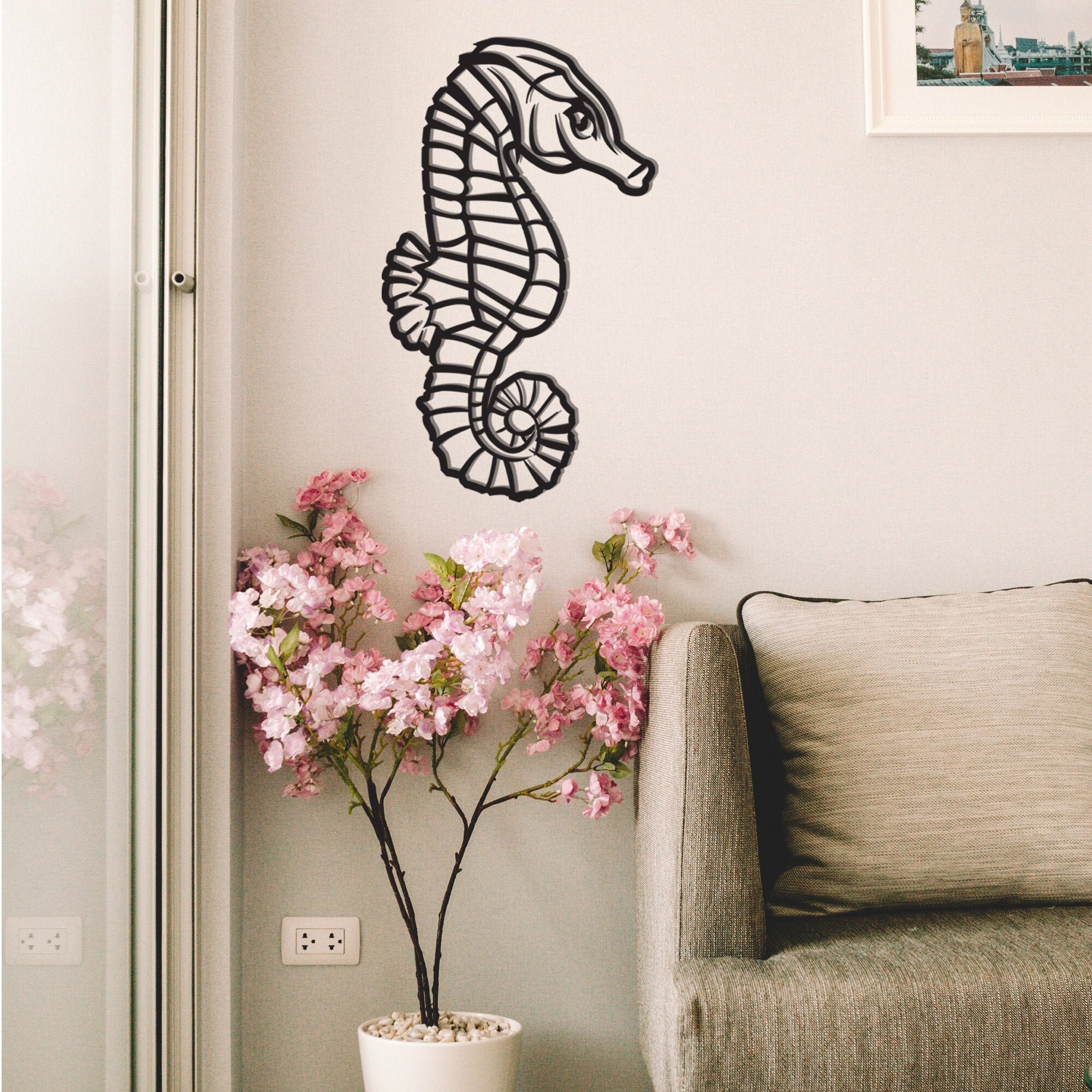 Metal Seahorse Wall Decor Metal Wall Art Nautical Decor Etsy