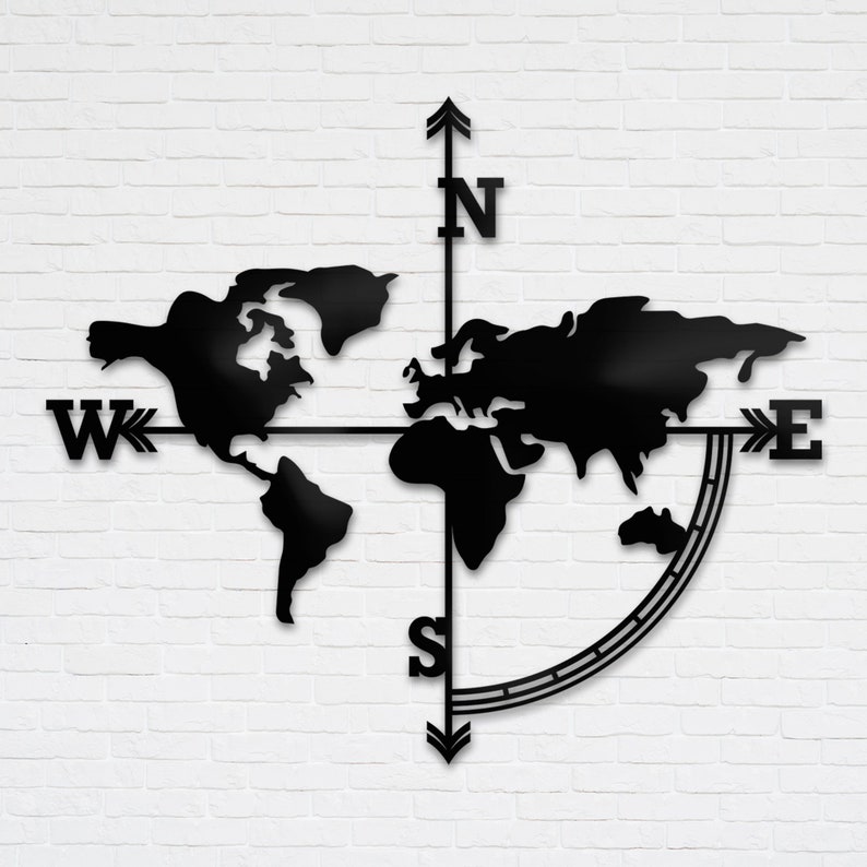 Metal World Map Metal Wall Decor Metal Wall Art Etsy