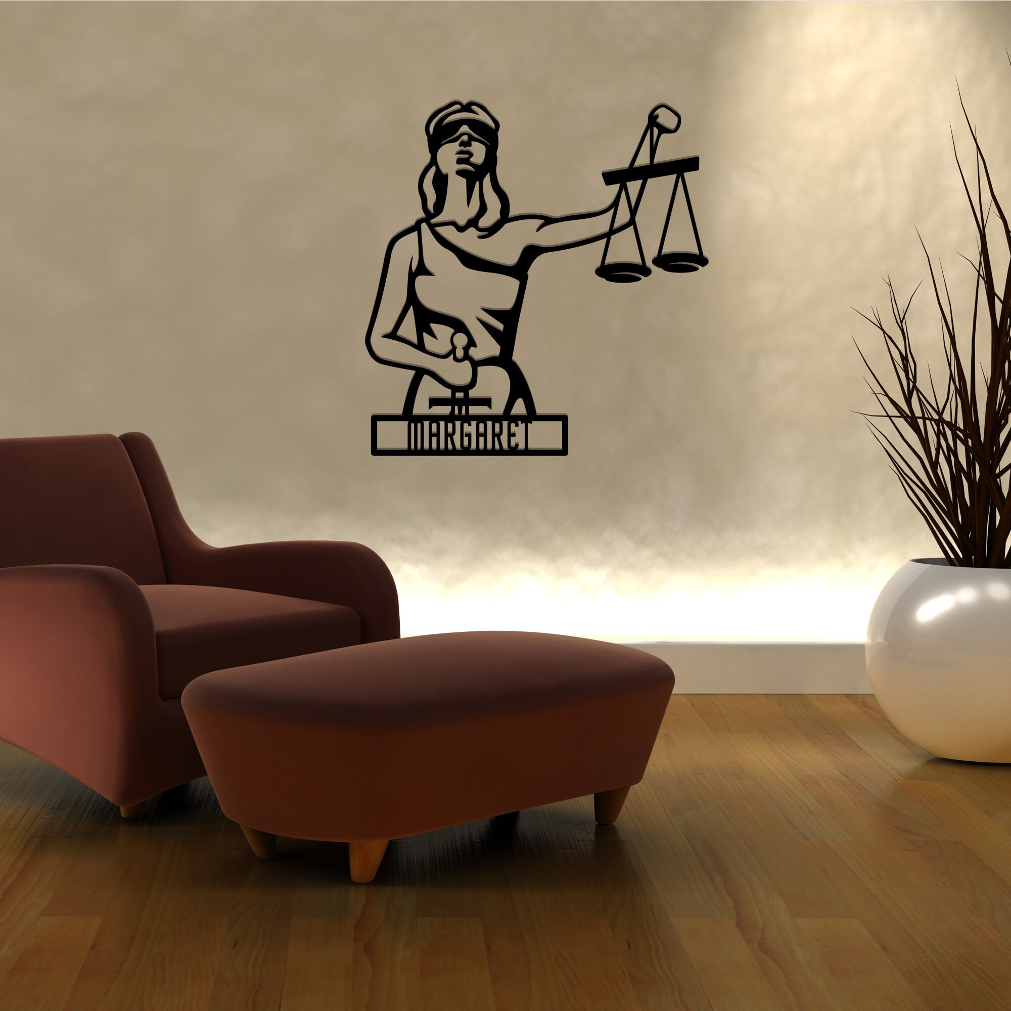 Custom Themis Metal Wall Decor, Metal Sign, Attorney Office Metal Wall ...