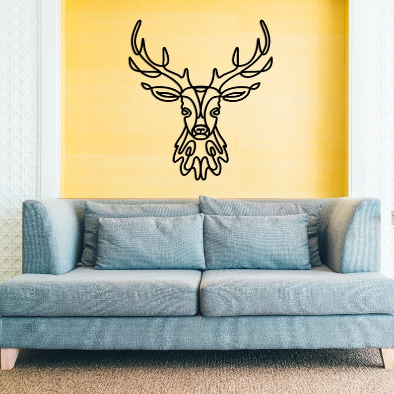 Deer Head Wall Art Metal Wall Decor Metal Wall Etsy