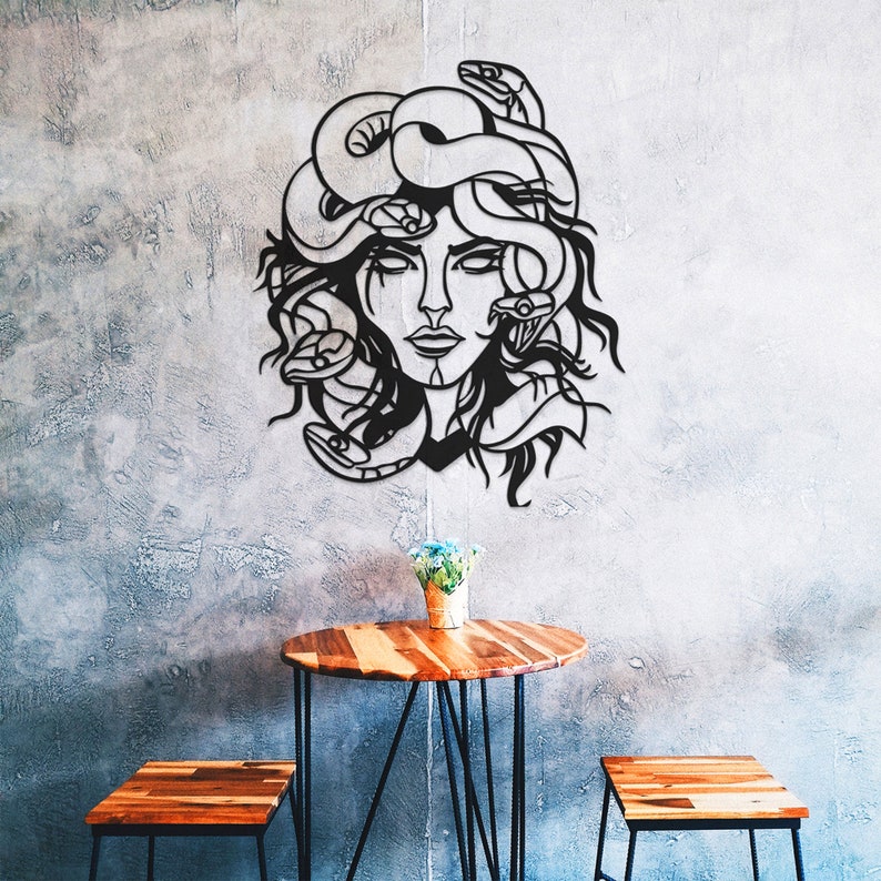Medusa Wall Art Metal Wall Decor Metal Wall Art Greek Etsy