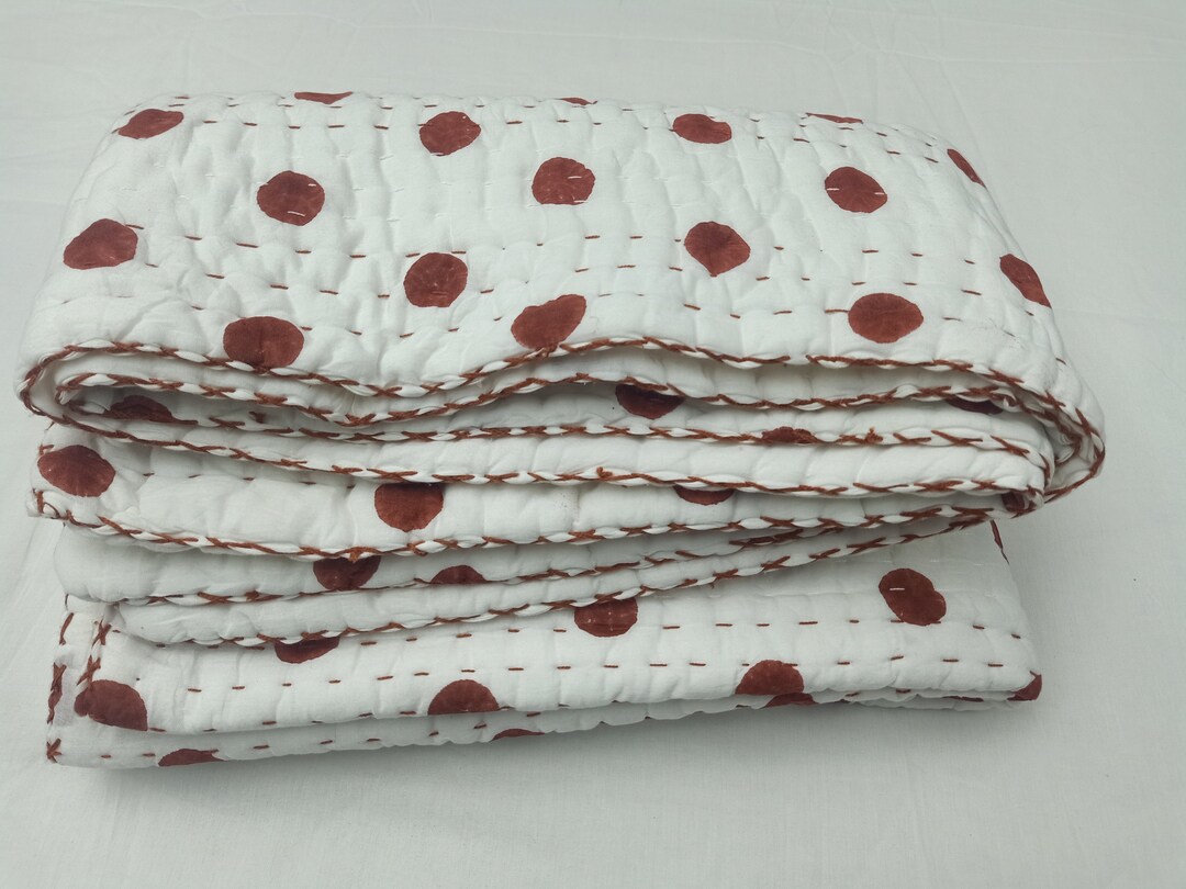 Polka Dot Print Baby Quilt Modern Baby Quilt Gender Natural Etsy UK