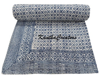 Puur katoen Kantha deken omkeerbaar beddengoed gooien kingsize sprei handgemaakte Dohar Hand Stitch beddengoed Bedcover moderne Kantha quilt