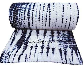 Beautiful Shibori Print Cotton Quilt Handmade Throws Tie Dye Print Blanket Reversible Bedding Quilt Modern Quilt Winter Comforter