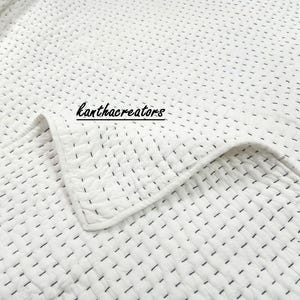 This is a surical cotton quilt in Hand stitch black threads, this luxury quilt are lightweight, reversible & eco-friendly.
