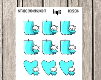 TUSSE Note Stickers - Poster, Heart to write on - for bullet journals, planners, invitations, scrapbooking and other craft projects