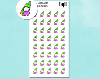 Surf Board Stickers - TUSSE, the Norwegian Happy Forest Troll, Hand drawn, 40 stickers per sheet