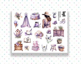 2306 - Lavender Summer DECO XL - decorative stickers for bullet journals, planners, crafting projects - made to fit all larger planners