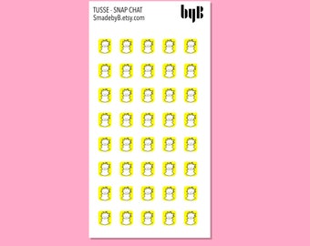Snap Chat Icon - TUSSE, the Norwegian Happy Forest Troll, Hand drawn, 40 stickers per sheet
