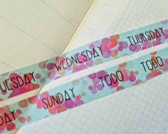 Washi Tape - Days of the Week - Script Washi - decorations, envelopes, planners, journals