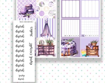 2306 - Wonderland 222 A5 ADD ONS - Lavender Summer - Weekly and Monthly Planning