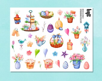 2233/1 - Easter Deco XL - decorative stickers for bullet journals, planners, crafting projects - made to fit all larger planners