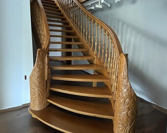 Oak stairs - handmade