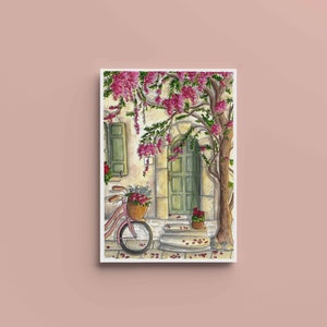 Affiche Maison de printemps A4, A5, A6 Décoration maison Impression illustration Aquarelle Aquarelle Originale image 1