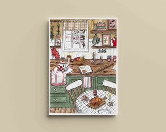 Winter Snack Poster - A4, A5, A6 - Home Decoration - Watercolor Illustration Print - Original Watercolor